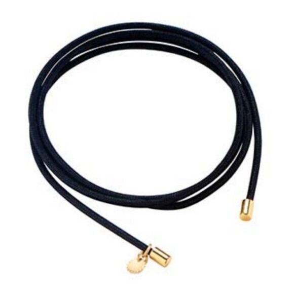 India Hicks Mr Mrs Cord Necklace - Black/Gold - Picture 1 of 6